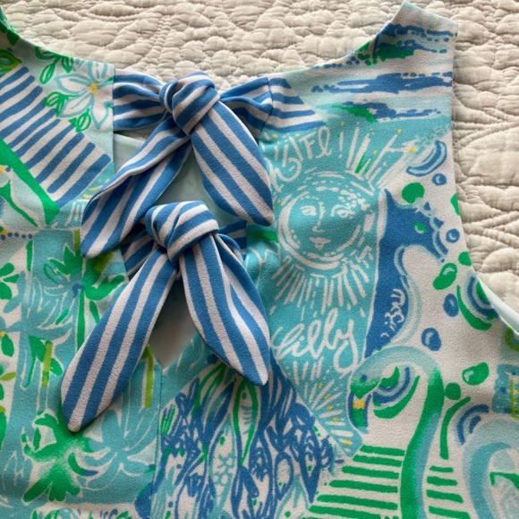 Lilly Pulitzer Jackie Print Shift Dress in Whisper Blue Beach XS - Picture 5 of 6